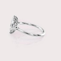 Bague de fiançailles en diamant de laboratoire de forme marquise certifiée IGI, en argent sterling 925 massif, style cluster