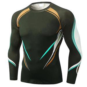 High Stretch Breathable Men's <b>Compression</b> Rash Guard Long Sleeve Athletic Training <b>Shirt</b> UPF50+ Quick Dry <b>Custom</b> <b>Design</b> OEM ODM - Product Image 4