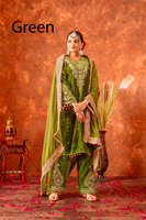Robe Salwar Kameez en velours de haute qualité pour femme, design modeste, avec haut en viscose et palazzo en georgette, prête à porter