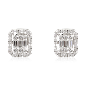 14K White Gold IGI Certified Natural Diamond & Pearl Statement <b>Earrings</b> - Product Image 2
