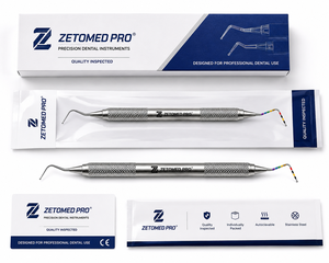 เอ็กซ์โปรส์ # 23 Explorer + Colorvue Probe หัววัดแบบสองด้านสำหรับงานทันตกรรม # ด้ามจับอะโนไดซ์ 6 จุด สแตนเลสสตีล Zetomed Pro - Product Image 4