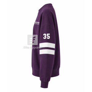 Custom NCNW Council Breathable Varsity <b>Sweatshirt</b> with Embroidered Logo on Front purple White full Sleeve for Female - Product Image 4