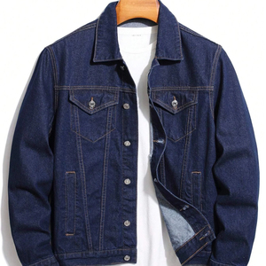 Good Quality <b>Men's</b> Denim <b>Jacket</b> <b>Long</b> Sleeve Single Button <b>Jacket</b> Regular Fit Multi-pockets Breathable Low Price <b>Men's</b> <b>Jackets</b> - Product Image 1