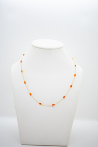 Natural <b>Opal</b> Station <b>Necklace</b> in Solid 18K Yellow Gold Pear-Cut Bezel Set Iridescent Gemstone Chain – Luxury October Birthstone - Product Image 2