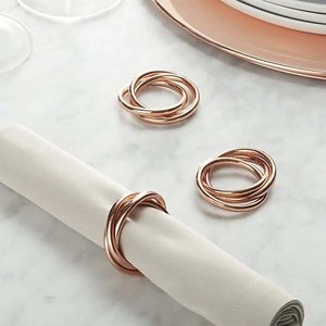 Copper Plated Metal Napkin Ring Round Shape for Weddings Receptions Dinner <b>Party</b> <b>Table</b> Decoration Napkin Holder For Sale - Product Image 1