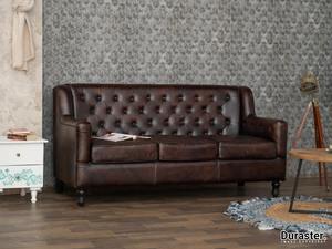 Timeless Transitional Chesterfield Brown Genuine Leather Three Seater <b>Sofa</b> Deep Tufted Eco-Friendly <b>Wooden</b> <b>Frame</b> Premium Living - Product Image 1