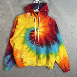 Haute qualité hiver surdimensionné cravate-teinture pull Vintage Streetwear à capuche Jersey haut cordon poches lavé coupe ample solide - Product Image 1