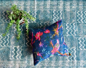 Pure cotton block <b>print</b> Kantha Pillow/<b>cushion</b> Cover decorative home furnishing washable and eco-friendly home decor items Jaipur - Product Image 1
