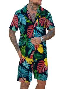 Chemise hawaïenne à imprimé tropical pour homme, décontractée, boutonnée, à manches courtes, pour les vacances à la plage, chemise florale - Product Image 4