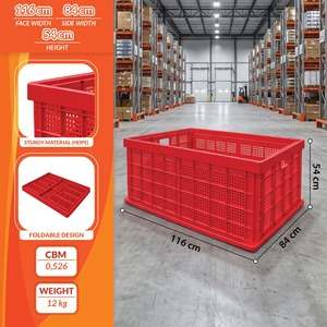 Conteneur de stockage pliable en plastique HDPE vierge Narai, capacité de 420 L et capacité de charge de 150 kg, adapté à l'industrie et aux usines - Product Image 4