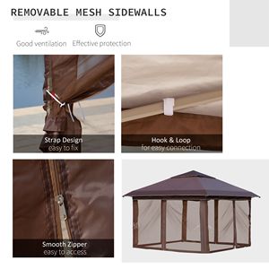 12FT X 12FT Pop up <b>Canopy</b> <b>Tent</b> with Netting Instant 137 Sq.ft Shade Sun Shelter for Parties High Height with Carry Bag - Product Image 5