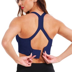 Sujetador deportivo de talla grande personalizado para mujer, top de gimnasio sin costuras, transpirable, para fitness y yoga, de nailon y elastano, con soporte alto y logo frontal. - Product Image 6