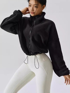 Sweat-shirt personnalisé pour femme avec logo, en laine/acrylique, coupe ample, veste décontractée d'hiver, vêtements de sport, vêtements de fitness - Product Image 4