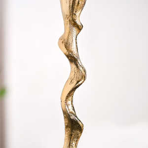 Ensemble de 2 bougeoirs en aluminium plaqué or faits à la main, écologiques, pour la décoration de table, la maison, les mariages, Pâques et Noël – Vente chaude - Product Image 3