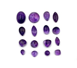 Lot de pierres précieuses en améthyste naturelle, formes variées, cabochons, 5-16 mm, 100 carats, pour la création de bijoux - Product Image 1
