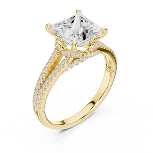 Anillos de Boda de Moda con Diseño de Espiga, Oro Sólido de 14K, Diamante Cultivado en Laboratorio con Corte Princesa de 2.5 CT, Certificado IGI, Regalo de Compromiso o Aniversario - Product Image 4