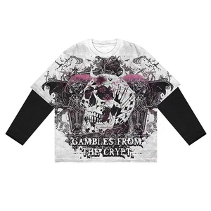 Camiseta de Manga Larga de Doble Capa con Estampado de Letras, Camiseta Oversize con Gráficos Y2K, Estilo Gótico y Hip-Hop - Product Image 3