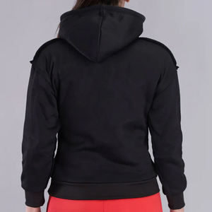 Custom Puff Print Hoodie Womens Hoodie Retail Supplier With Womens Rib Hem Hoodie For US Streetwear Brands - Product Image 4