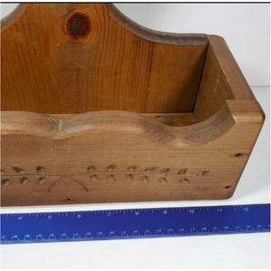 Panier de rangement rustique en bois, organisateur de table vintage avec poignée, support à épices de cuisine, panier décoratif en bois pour bureau, boîte en bois - Product Image 5