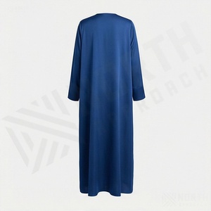 Abaya en gros d'usine pour femmes musulmanes, tenue islamique modeste, respirante, grande taille, faite à la main, col en V, manches longues, ethnique, légère - Product Image 2