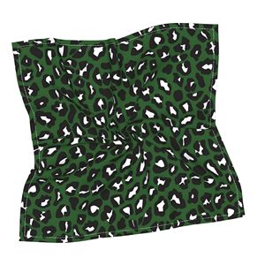 Bandana vert imprimé léopard 50x50cm en polyester multifonctionnel pour l'extérieur, style décontracté unisexe - Product Image 1