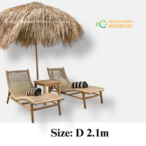 Parasol en chaume pour station balnéaire |   Parasol d'extérieur tropical pour hôtels, piscines et jardins |   Taille et design personnalisés - Product Image 3