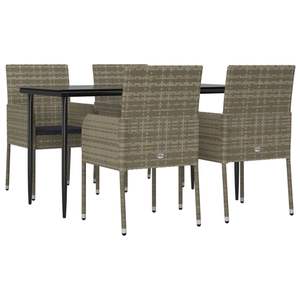 Conjunto de Comedor Modular Mediano para Jardín, en Ratán Sintético Negro y Gris - Product Image 3