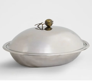 Modern Minimalist Stainless Steel Casserole <b>Pot</b> with Artistic round Lid Luxury Top Serving Dish Hotpot Buffet Wholesale Supplier - Product Image 1