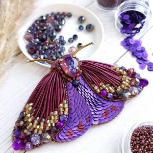 MD HANDICRAFTS Decorative Embroidery Beaded Brooch <b>Pin</b> with Customizable Design for Women & Children's Wedding Party Outfit - Product Image 4
