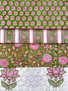 Tela de Algodón Hecha a Mano al por Mayor, Tela Estampada a Mano Sanganeri de Jaipur, Material en Bruto para Confección de Vestidos - Product Image 1