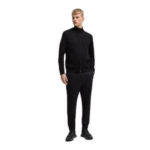 Mens Black Stand Collar Full-Zip <b>Track</b> <b>Jacket</b> and Matching Jogger Pants Tracksuit OEM ODM Wholesale Apparel - Product Image 1