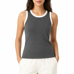 Women Custom Color Knitted Short Sleeveless Tank Top Soft Stretchable Fabric Premium Design Eco-Friendly Lightweight Summer - Product Image 1