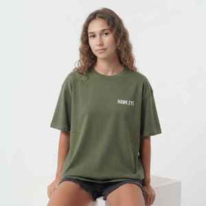 Camiseta de Algodón Verde Oliva para Mujer, Corte Holgado, Cuello Redondo, Manga Corta, Informal, con Impresión de Logotipo Personalizado, para Primavera/Verano - Product Image 5