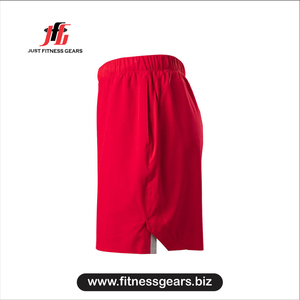 JUST FITNESS GEARS Shorts en polyester tricoté rouge pour homme, taille élastique, séchage rapide, shorts de sport - Product Image 3