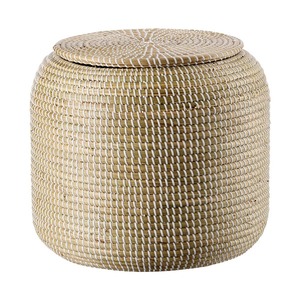 Round seagrass <b>basket</b> <b>with</b> <b>lid</b> Handmade Storage <b>Basket</b> Wholesale eco-friendly Made in Viet Nam - Product Image 1