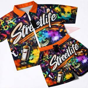 Conjunto Deportivo de Dos Piezas de Nailon Ligero Personalizado para Hombre, Chaqueta Cortavientos de Secado Rápido, Conjunto Sublimado Informal de Verano - Product Image 1