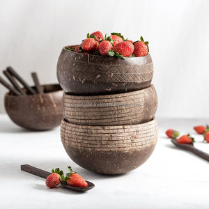 Bols en noix de coco, ensemble de grands bols écologiques en coquille de noix de coco naturelle - Product Image 5