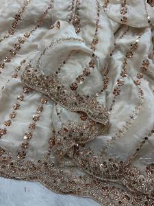 Sari de Seda Suave Reglance con Cuentas Brillantes y Cristales, Estilo Tradicional, Secado Rápido y Sin Arrugas, para Mujer - Product Image 2
