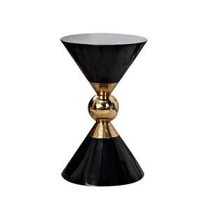 Cone Design Black Luxury Furniture <b>Side</b> <b>Tables</b> <b>Gold</b> Plated Metal End <b>Table</b> for Living Room, Drawing Room, Office Coffee <b>Table</b> - Product Image 3