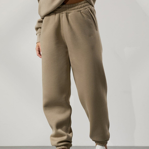 Pantalon de survêtement droit amincissant uni avec cordon de serrage et poches latérales pour femme, idéal pour la course en extérieur et le fitness (vente en gros) - Product Image 1