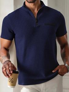 Nouveau polo d'été pour homme, couleur unie, confortable, col à revers, manches courtes, décontracté, tendance, polo homme à la mode - Product Image 5
