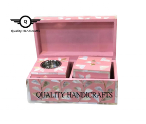 Ensemble de brûleurs d'encens en nacre fabriqués à la main arabe Mubkhar Mop Bone Bakhoor Holder Qualité Religieux Artisanat de l'Inde - Product Image 5