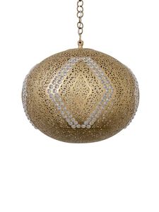 Luminaire suspendu en laiton perforé de style marocain, en forme de larme, fait à la main, lampe de plafond décorative, suspension en métal - Product Image 4