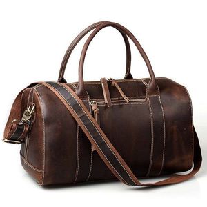 New Arrival Luxury leather Duffle Bag Adjustable <b>Strap</b> Zipper Closure Large Capacity Multi-Function for Travel Daily - Product Image 2