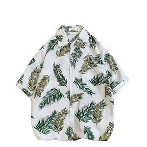 เสื้อฮาวายลายดอกพิมพ์ลายแบบซับลิเมชั่นสำหรับผู้ชาย ผ้าโพลีเอสเตอร์ 100% ระบายอากาศได้ดี ผ้าป๊อปลินถัก กระดุมเดี่ยว สไตล์ชายหาดเขตร้อน - Product Image 1