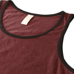 Débardeur en coton 100% respirant pour homme, couleur unie, tricoté, col rond, sans manches, vêtements décontractés, bordeaux - Product Image 5