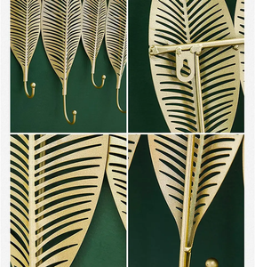 Decorative Leaves Iron Wall Hanger Aureate Finished <b>Coat</b> <b>Hook</b> for Bathroom Home Improvement - Product Image 6