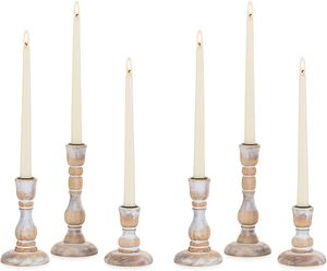 Rustic Candlestick Holders for Deco Wood <b>Taper</b> <b>Candles</b> Holder - Vintage <b>Candle</b> Stick Tapered Holders for Fall Christmas - Product Image 3