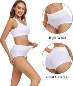 Ropa Interior Femenina de Moda, Cintura Alta, Transpirable, de Algodón Suave, Tejido Elástico, Cintura Estable, Cobertura Completa, Comodidad Diaria, Venta al Por Mayor - Product Image 6