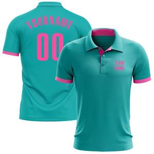 Polo Personalizado en Rosa Teal para Hombre, Manga Corta, Sublimado, Jersey de Equipo, Absorbe la Humedad, para Todas las Temporadas, Corte Regular - Product Image 1